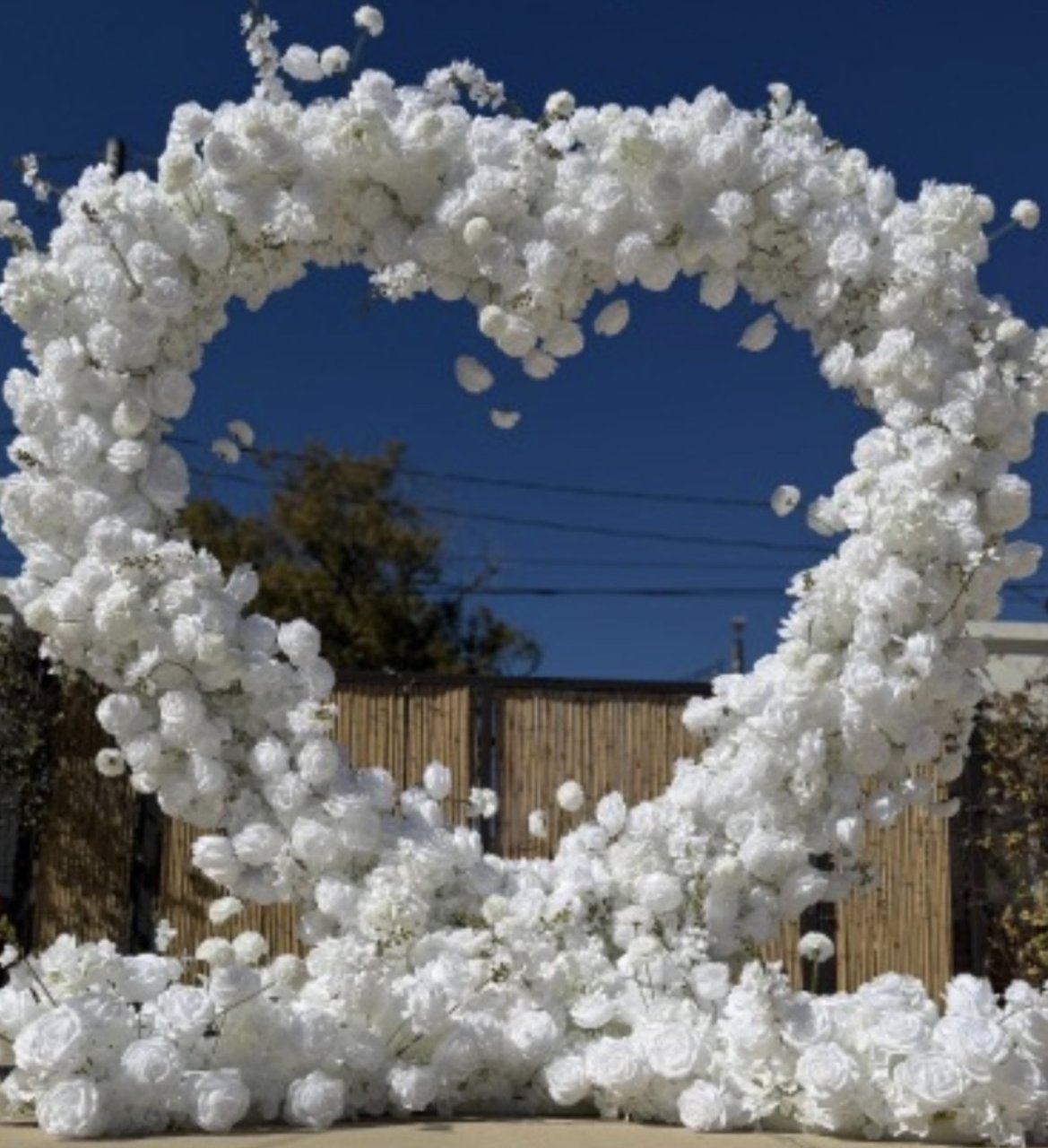 The White Heart: a heart-shaped arch of white blooms